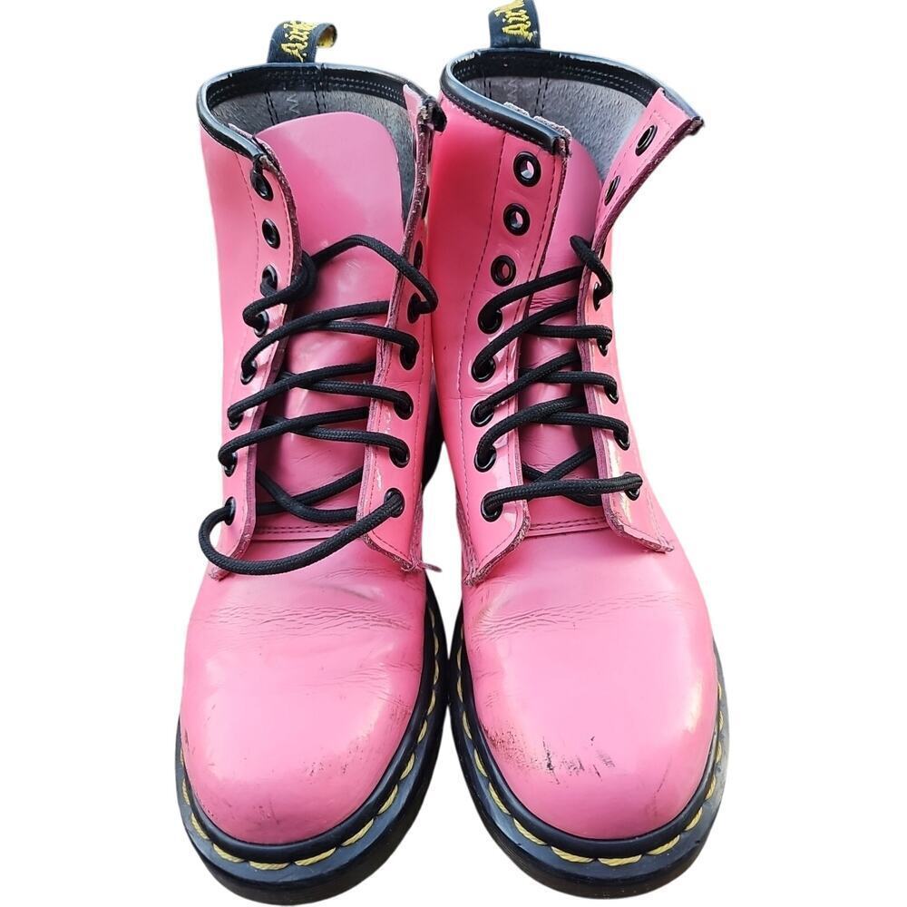 Dr Martens Combat Boots Bubblegum Pink Patent Leather 1460 Women’s 6 US 37 EU